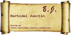 Berhidai Jusztin névjegykártya